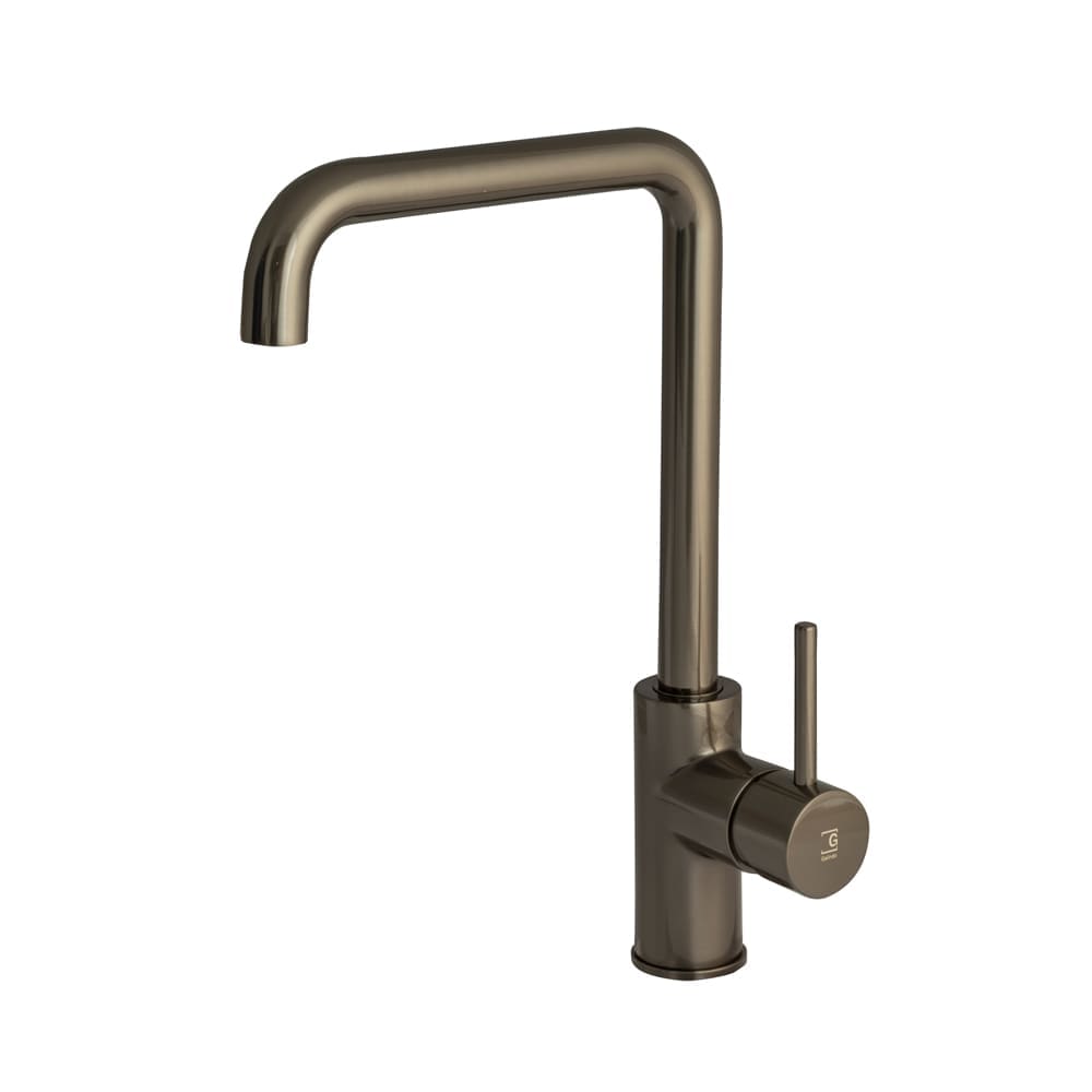 Grifo de cocina caño alto Theo Dark cromo negro cepillado