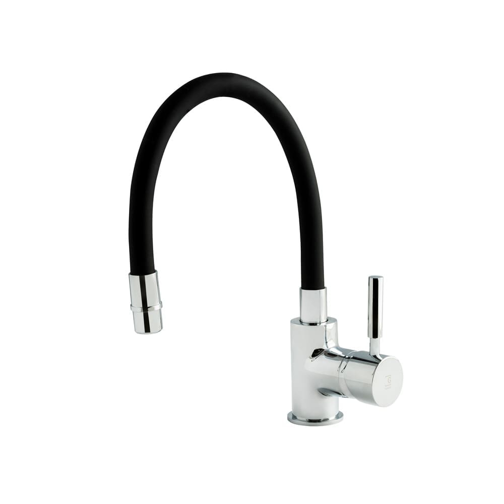 Grifo de cocina caño flexible Theo negro 8649516 Galindo