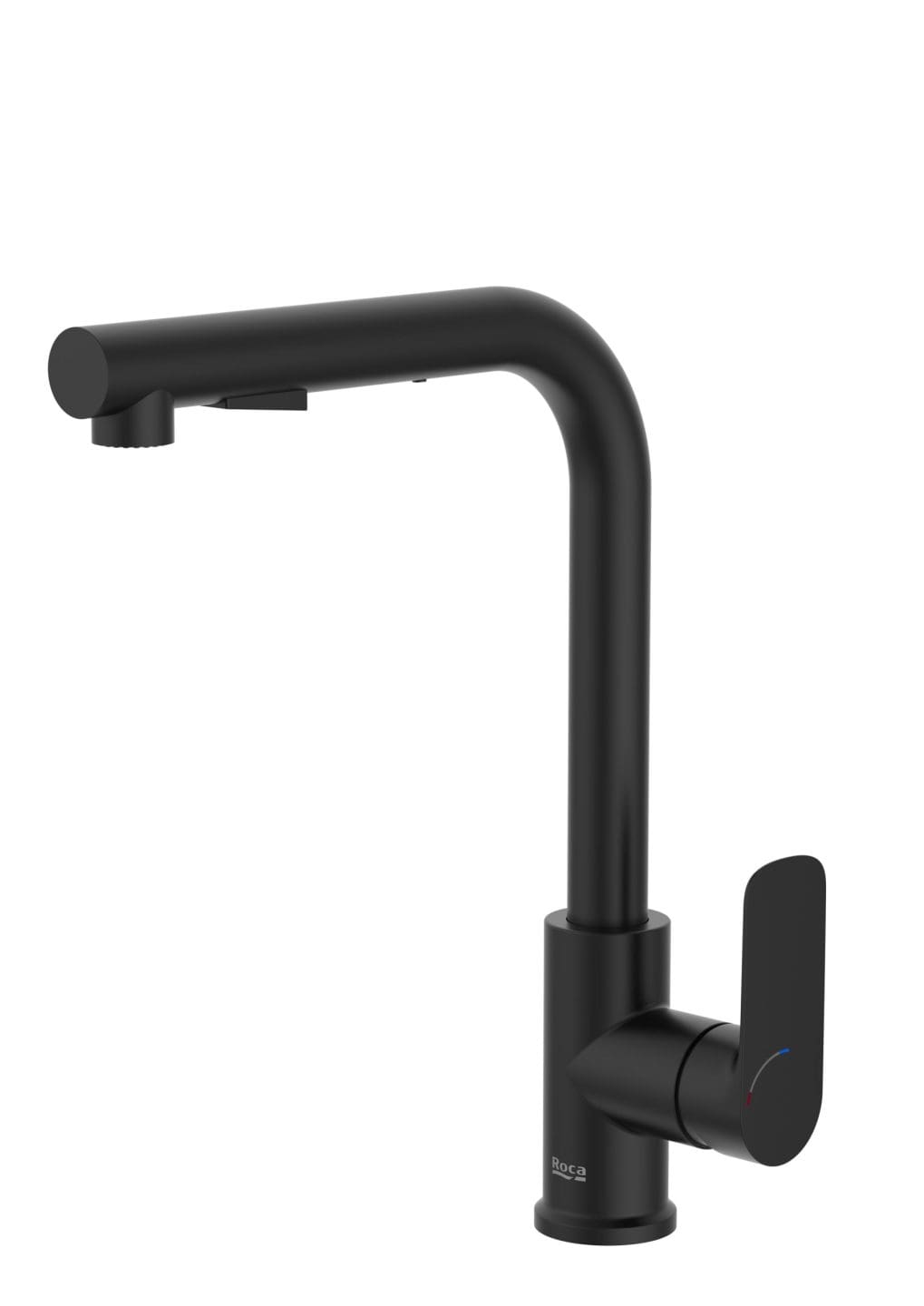 Grifo monomando mezclador para cocina con caño giratorio negro